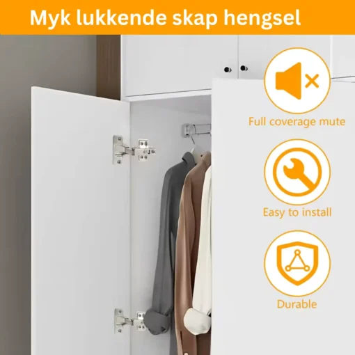 Skjulte skaphengsel med myk lukking