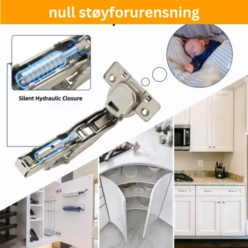 Skjulte skaphengsel med myk lukking