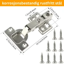 Skjulte skaphengsel med myk lukking