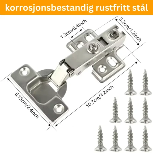 Skjulte skaphengsel med myk lukking