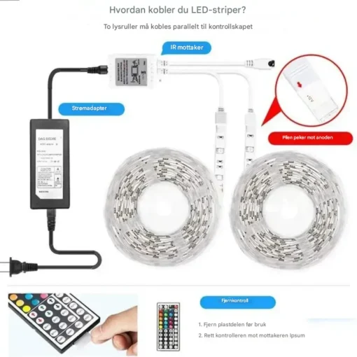 Fargeendrende LED-stripe
