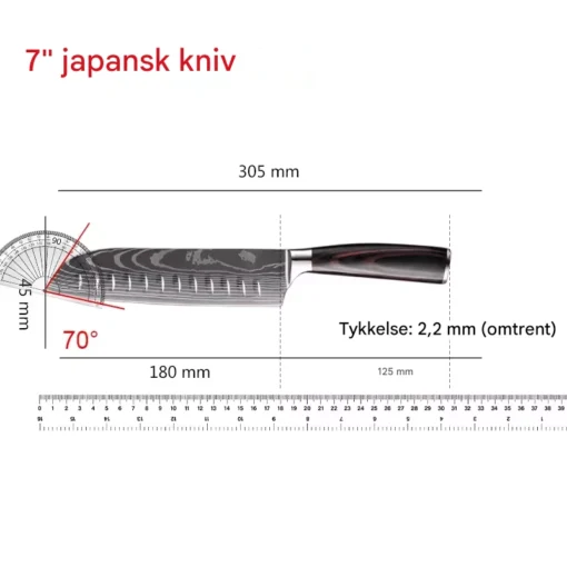 Guanqi Profesjonell Santoku Kokkekniv
