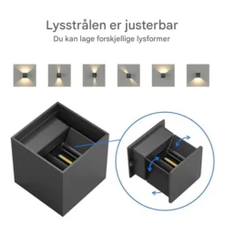 2-pakning med opp- og nedovervendte utendørs vegglamper med sensor1