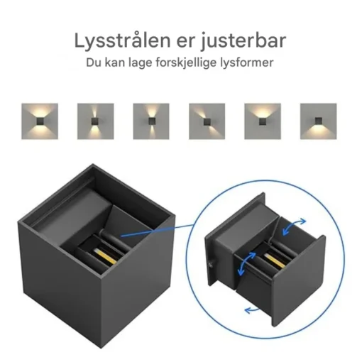 2-pakning med opp- og nedovervendte utendørs vegglamper med sensor1