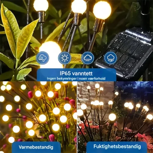 4-Pakning Solcelledrevne Lyshager – Blinkende Lyssvermer for Utebruk