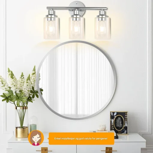 Svart Retro Innendørs Vegglampe for Soverom og Sminkespeil