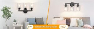 Svart Retro Innendørs Vegglampe for Soverom og Sminkespeil