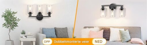 Svart Retro Innendørs Vegglampe for Soverom og Sminkespeil