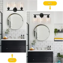 Svart Retro Innendørs Vegglampe for Soverom og Sminkespeil