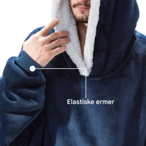 Overdimensjonert Sherpa-hettepledd med lomme