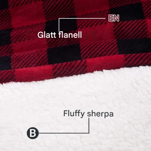 Overdimensjonert Sherpa-hettepledd med lomme