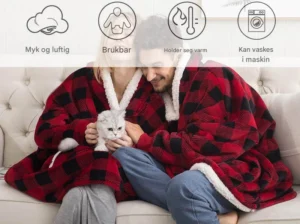 Overdimensjonert Sherpa-hettepledd med lomme