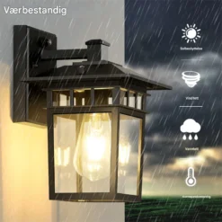 Utendørs vegglampe – vanntett lanterne