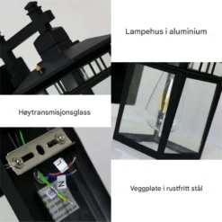 Utendørs vegglampe – vanntett lanterne