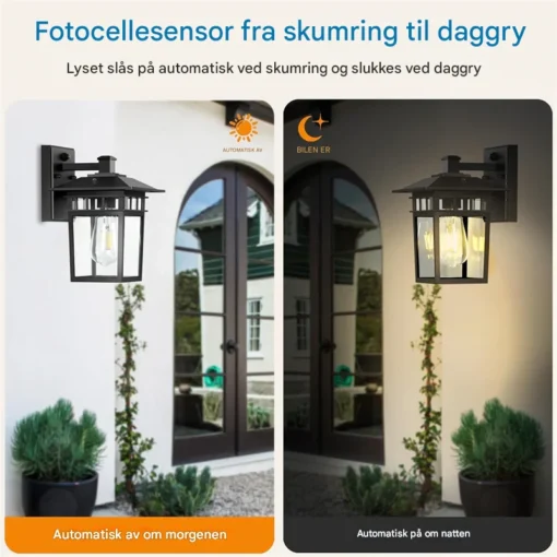 Utendørs vegglampe – vanntett lanterne
