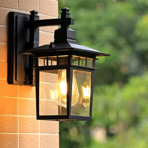 Utendørs vegglampe – vanntett lanterne