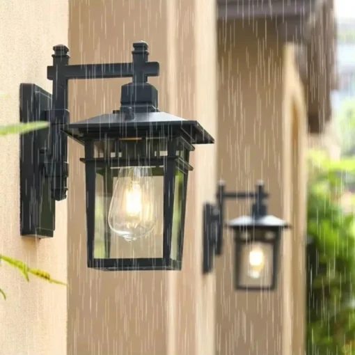 Utendørs vegglampe – vanntett lanterne