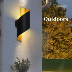 Desirio moderne led vegglampe spiralformet svart og gull