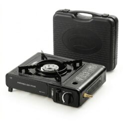 Bærbar gasskoker 2200W i sort utførelse for camping og utendørs matlaging