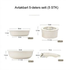 CeraClick Kokesett med Avtakbare Håndtak