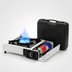Bærbar gasskoker 2200W i sort utførelse for camping og utendørs matlaging