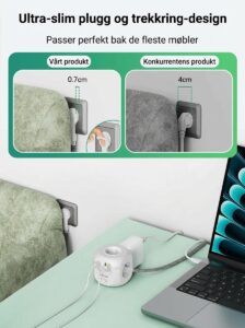 strømskinne med flat plugg