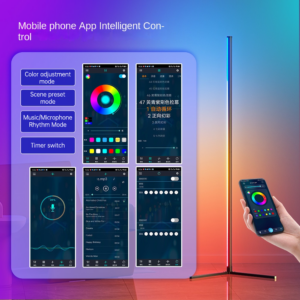 Alternative view of RGBIC hjørnelampe 142 cm med app, fjernkontroll og musikkstyring